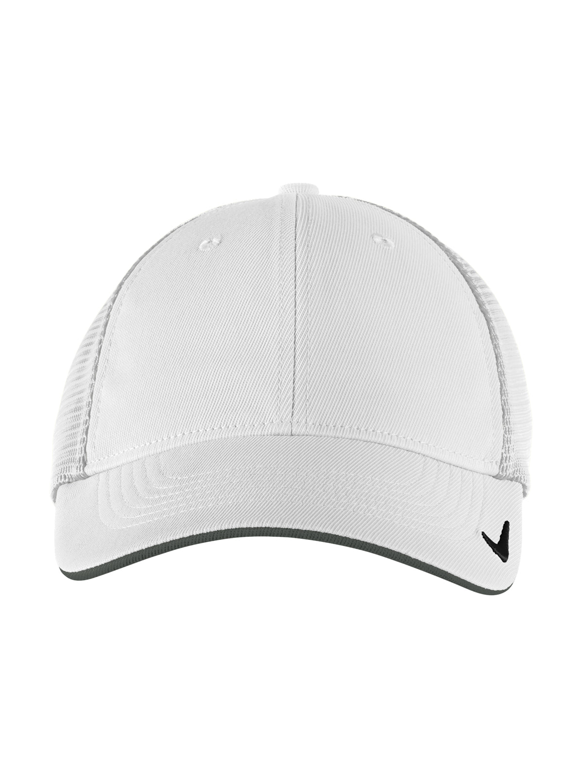 Unisex Stretch-to-Fit Mesh Back Cap - NKFB6448 - White/ White