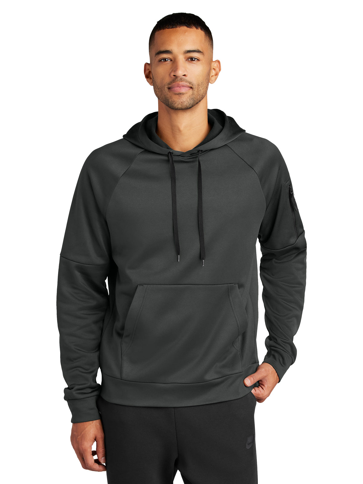 Men's 2-Pocket Fleece Pullover Hoodie - NKFD9735 - Anthracite