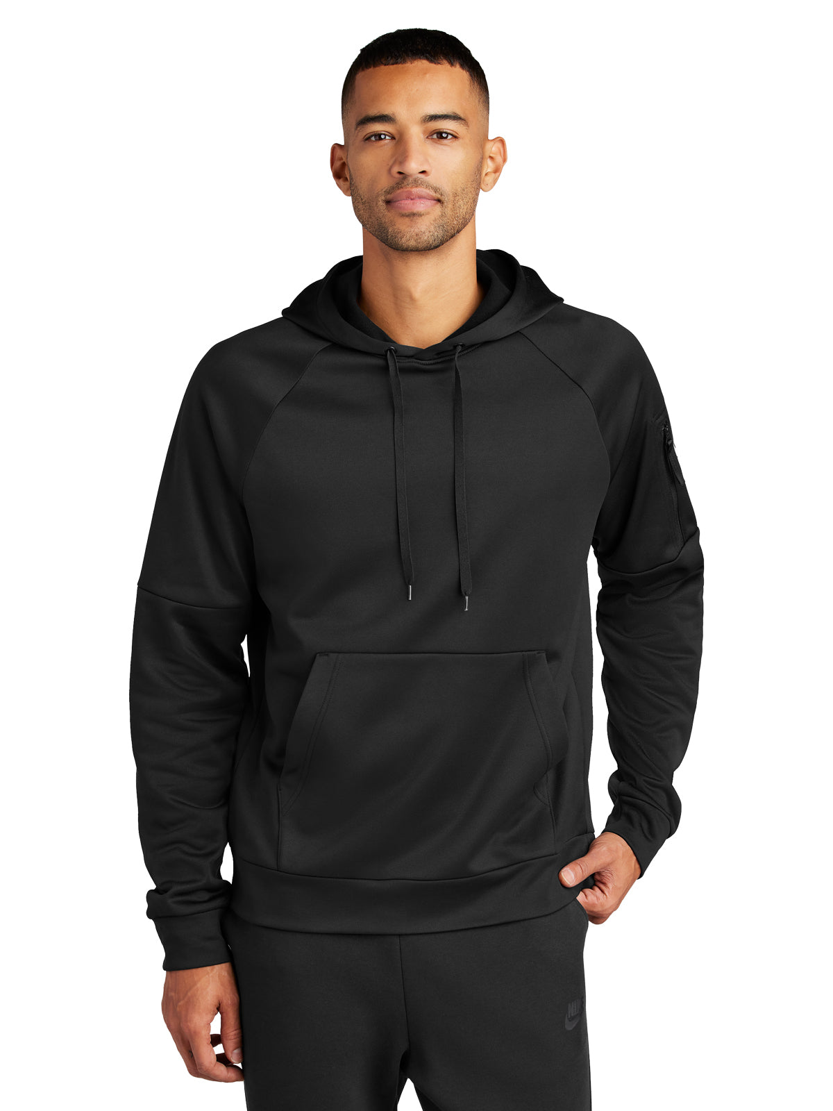 Men's 2-Pocket Fleece Pullover Hoodie - NKFD9735 - Black