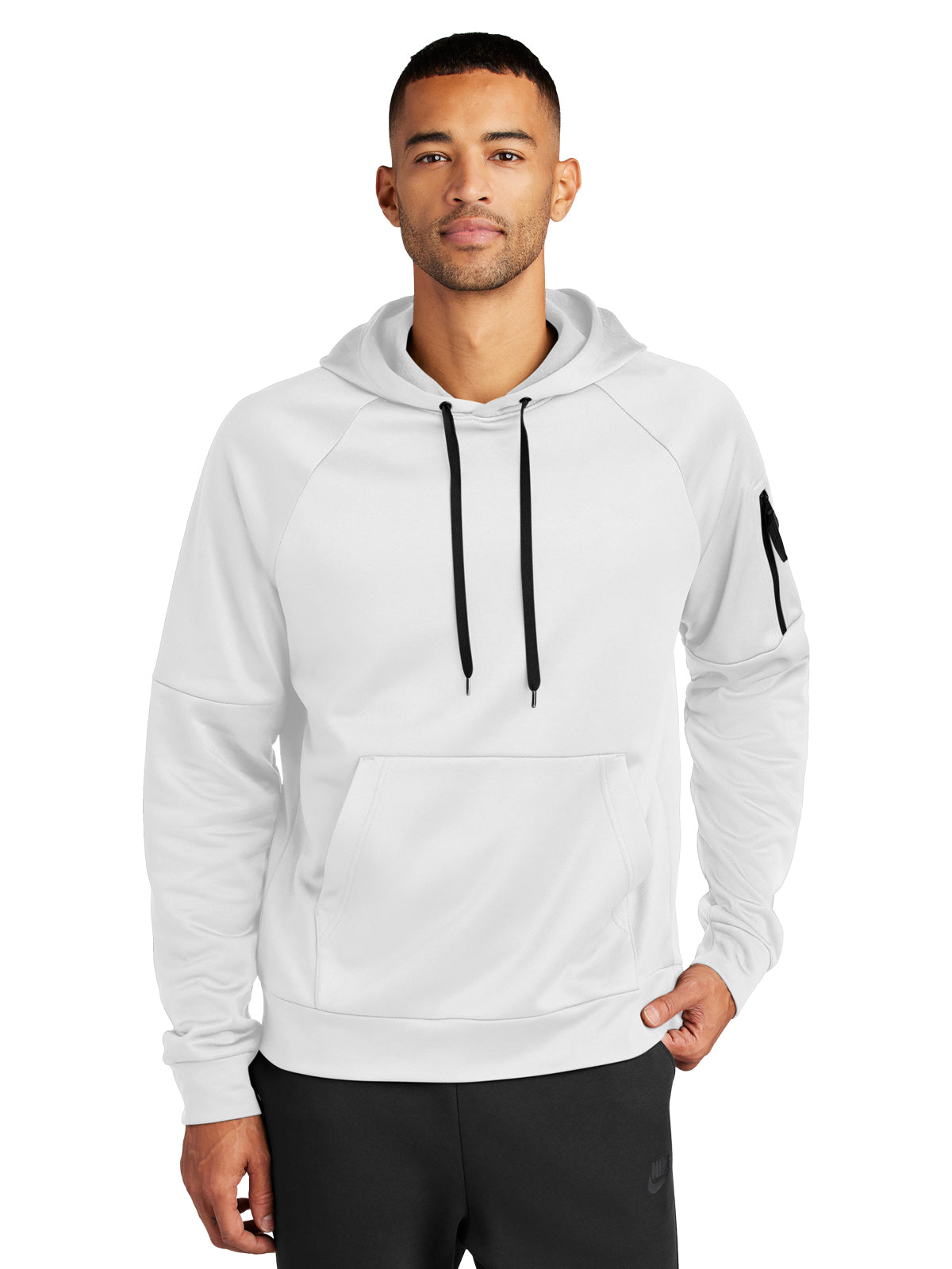 Men's 2-Pocket Fleece Pullover Hoodie - NKFD9735 - White
