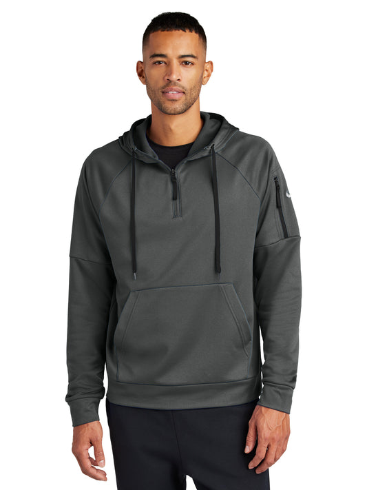 Men's 2-Pocket 1/4-Zip Fleece Hoodie - NKFD9742 - Anthracite
