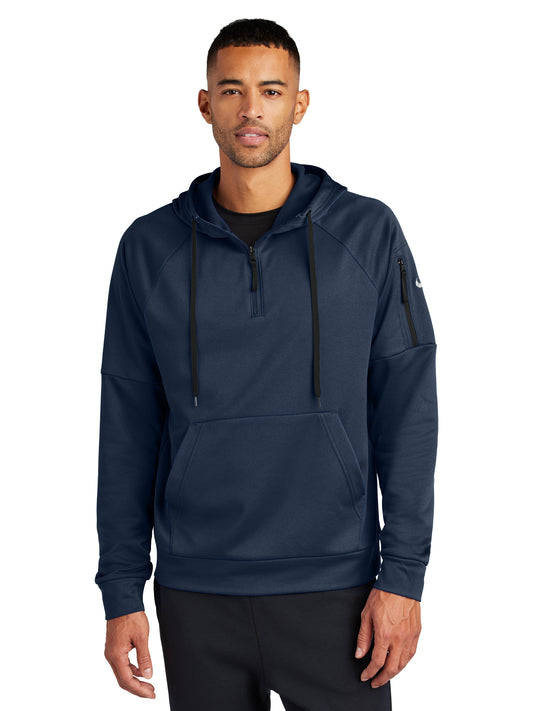 Men's 2-Pocket 1/4-Zip Fleece Hoodie - NKFD9742 - Navy
