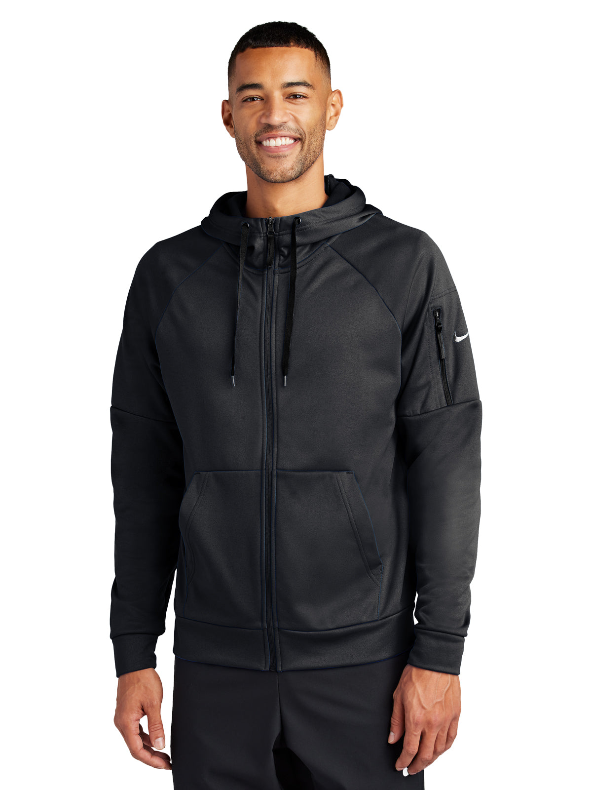 Men's Three-Pocket Therma-FIT Pocket Full-Zip Fleece Hoodie - NKFD9859 - Black