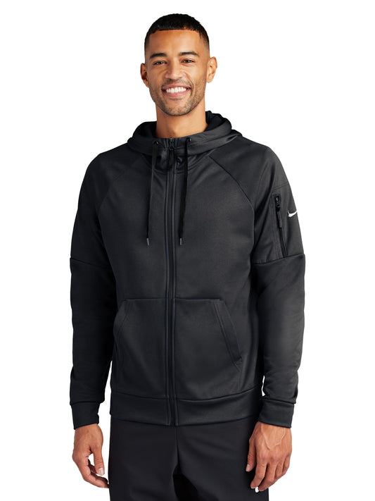 Men's Three-Pocket Therma-FIT Pocket Full-Zip Fleece Hoodie - NKFD9859 - Black