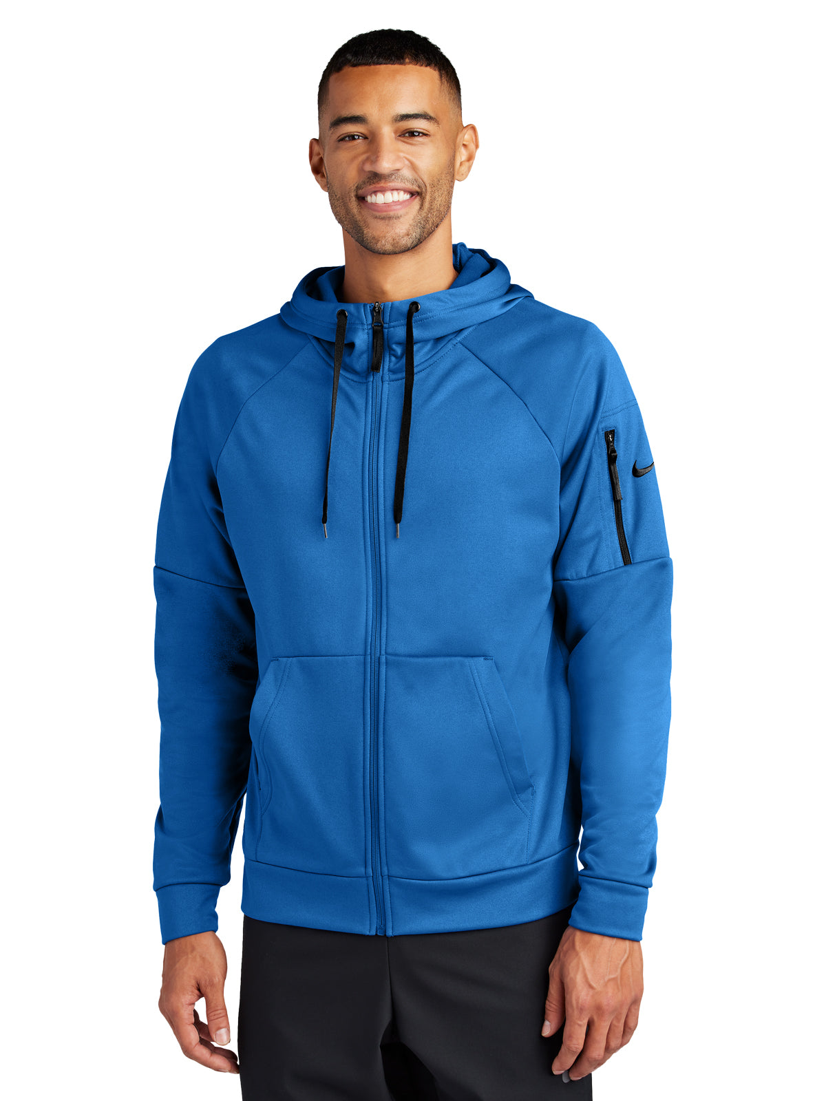 Men's Three-Pocket Therma-FIT Pocket Full-Zip Fleece Hoodie - NKFD9859 - Game Royal