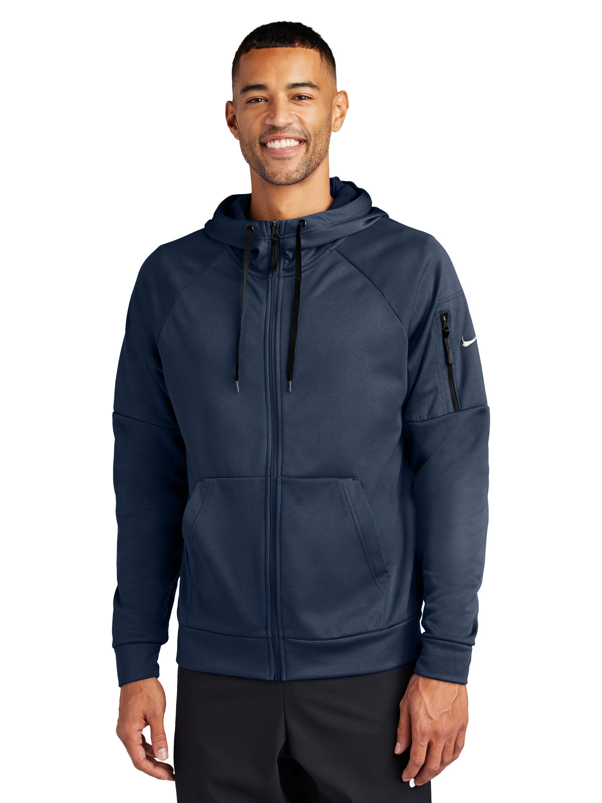 Men's Three-Pocket Therma-FIT Pocket Full-Zip Fleece Hoodie - NKFD9859 - Navy