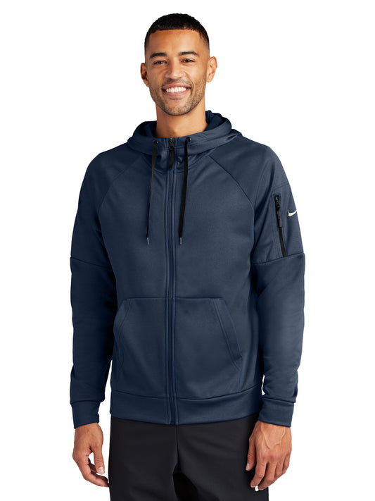 Men's Three-Pocket Therma-FIT Pocket Full-Zip Fleece Hoodie - NKFD9859 - Navy