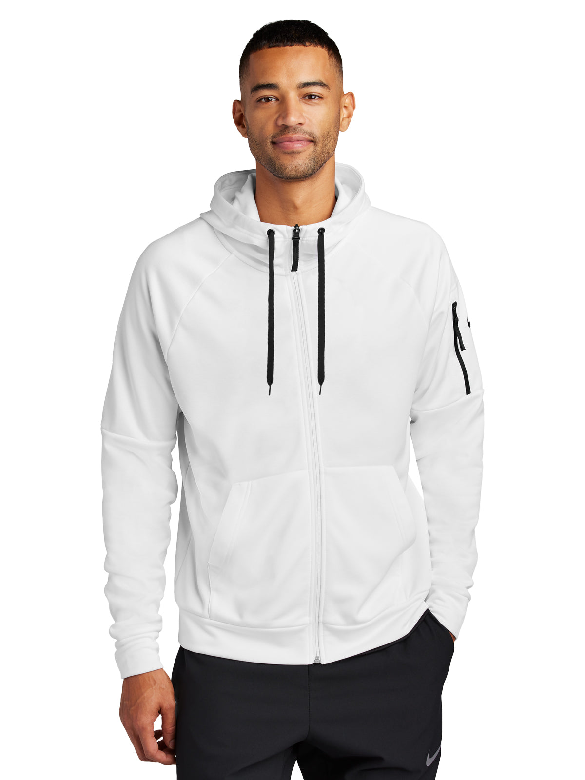 Men's Three-Pocket Therma-FIT Pocket Full-Zip Fleece Hoodie - NKFD9859 - White