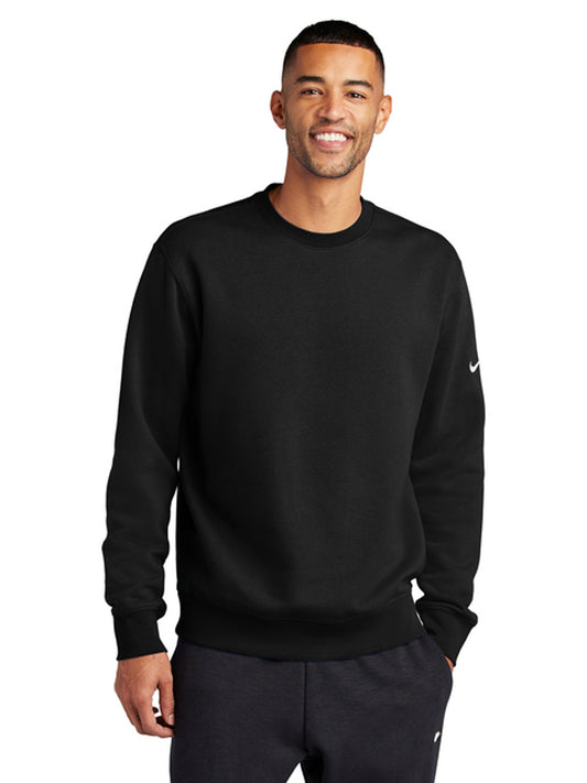 Men's Club Fleece Sleeve Swoosh Crew Neck Sweatshirt - NKFD9863 - Black