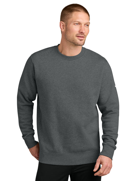 Men's Club Fleece Sleeve Swoosh Crew Neck Sweatshirt - NKFD9863 - Charcoal Heather
