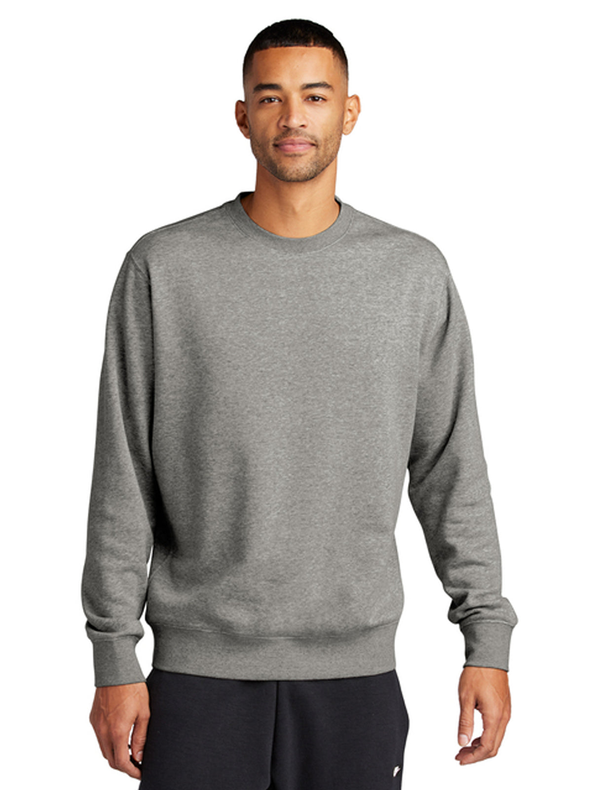 Men's Club Fleece Sleeve Swoosh Crew Neck Sweatshirt - NKFD9863 - Dark Grey Heather