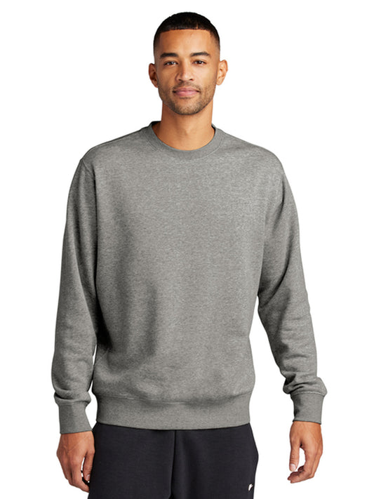 Men's Club Fleece Sleeve Swoosh Crew Neck Sweatshirt - NKFD9863 - Dark Grey Heather