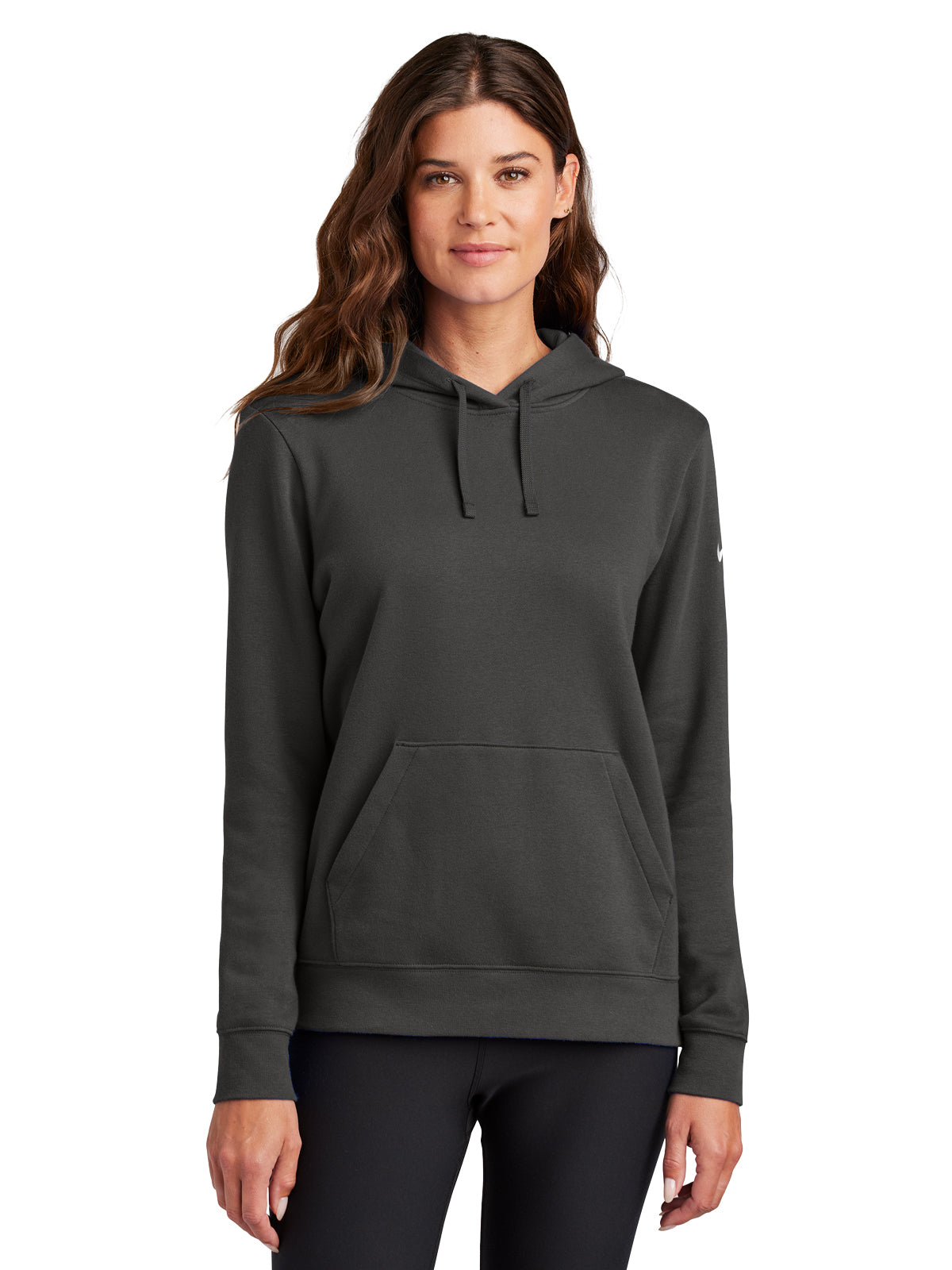 Women's 1-Pocket Fleece Club Fleece Pullover Hoodie - NKFD9889 - Anthracite