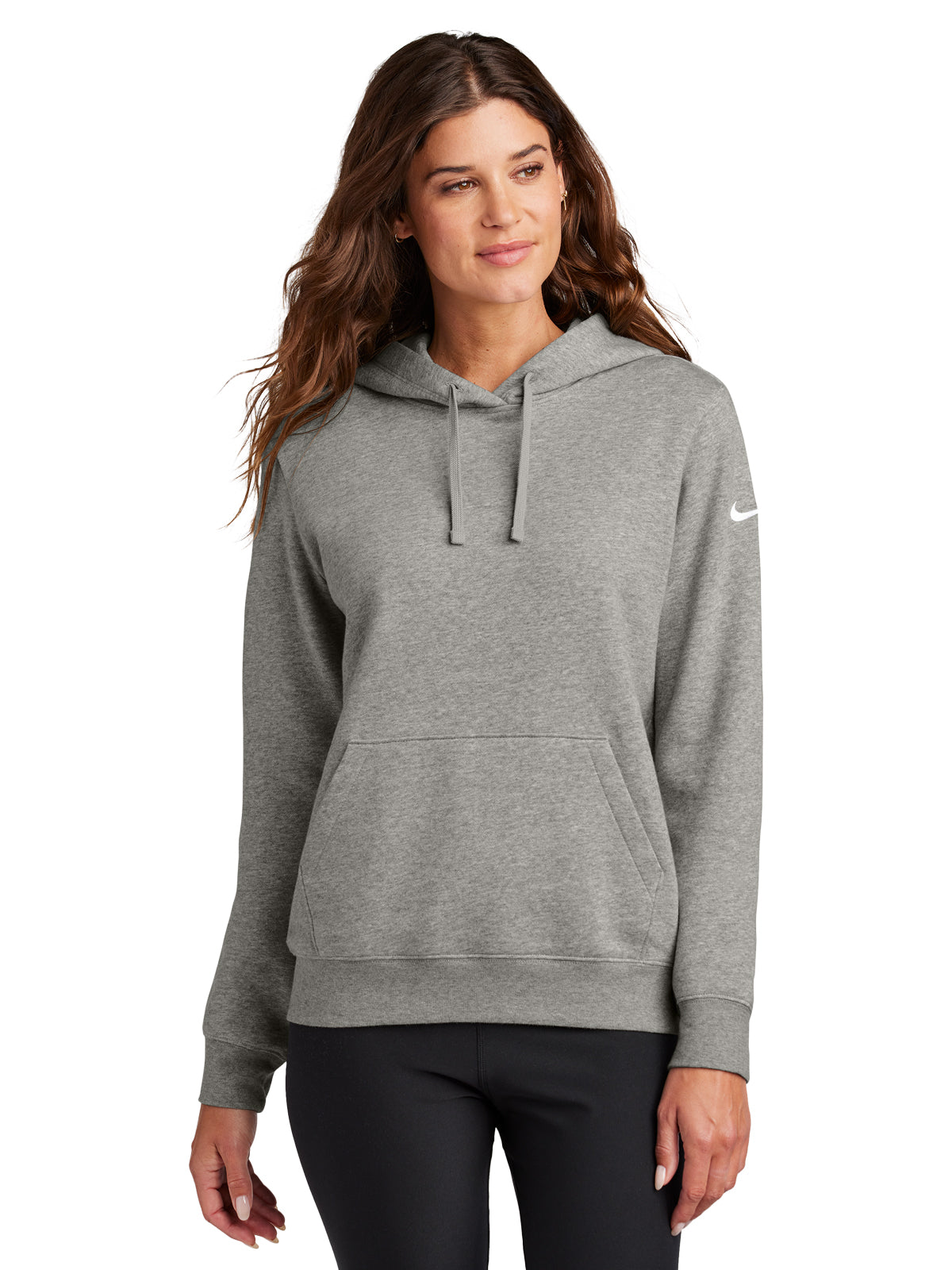 Women's 1-Pocket Fleece Club Fleece Pullover Hoodie - NKFD9889 - Dark Grey Heather