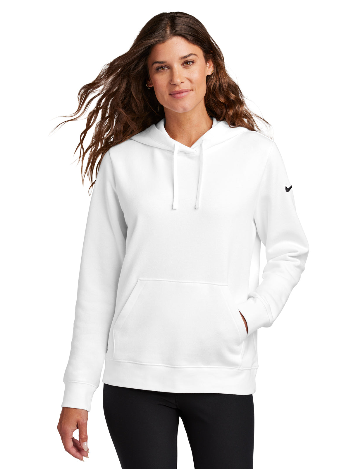 Women's 1-Pocket Fleece Club Fleece Pullover Hoodie - NKFD9889 - White