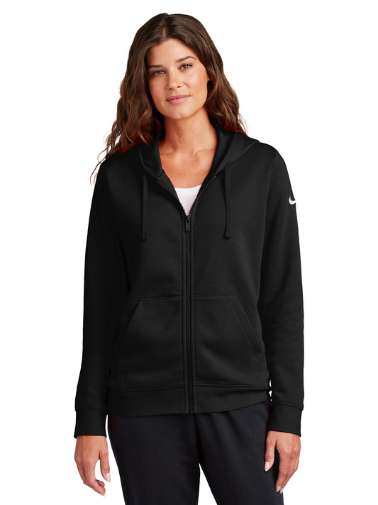 Women's 2-Pocket Fleece Full Zip Hoodie - NKFD9890 - Black