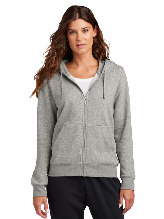 Women's 2-Pocket Fleece Full Zip Hoodie - NKFD9890 - Dark Grey Heather