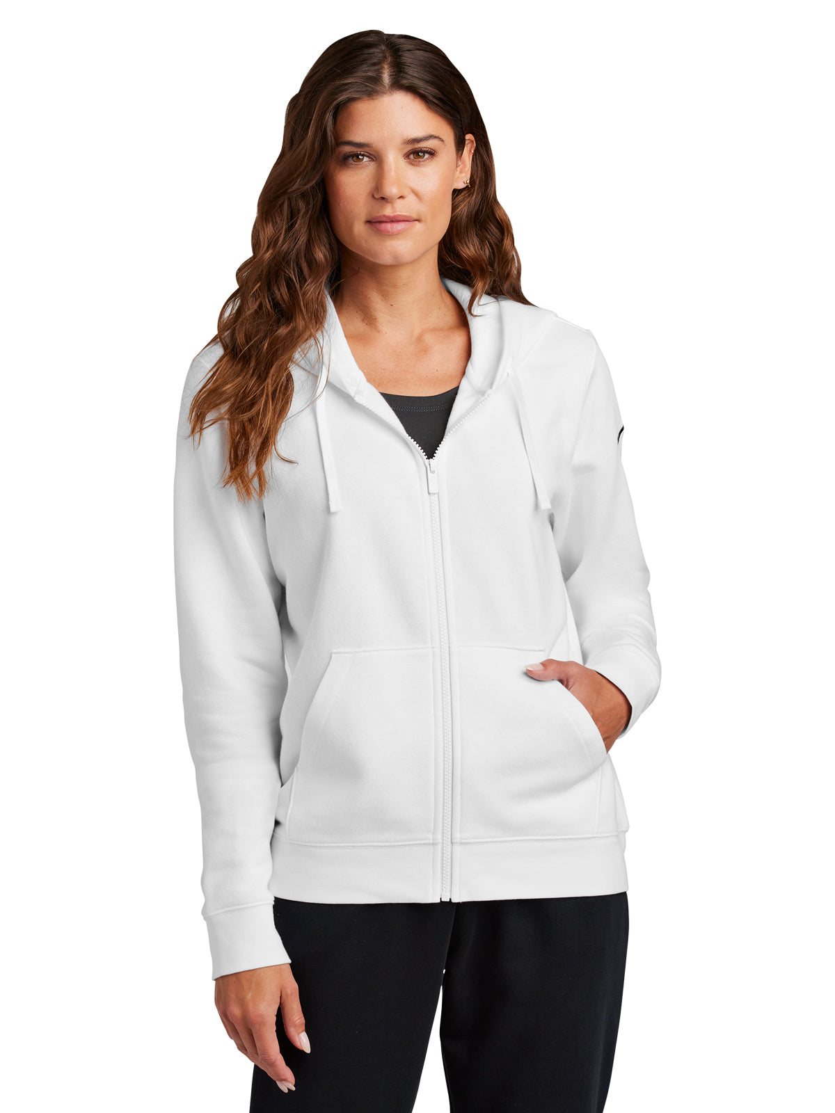 Women's 2-Pocket Fleece Full Zip Hoodie - NKFD9890 - White