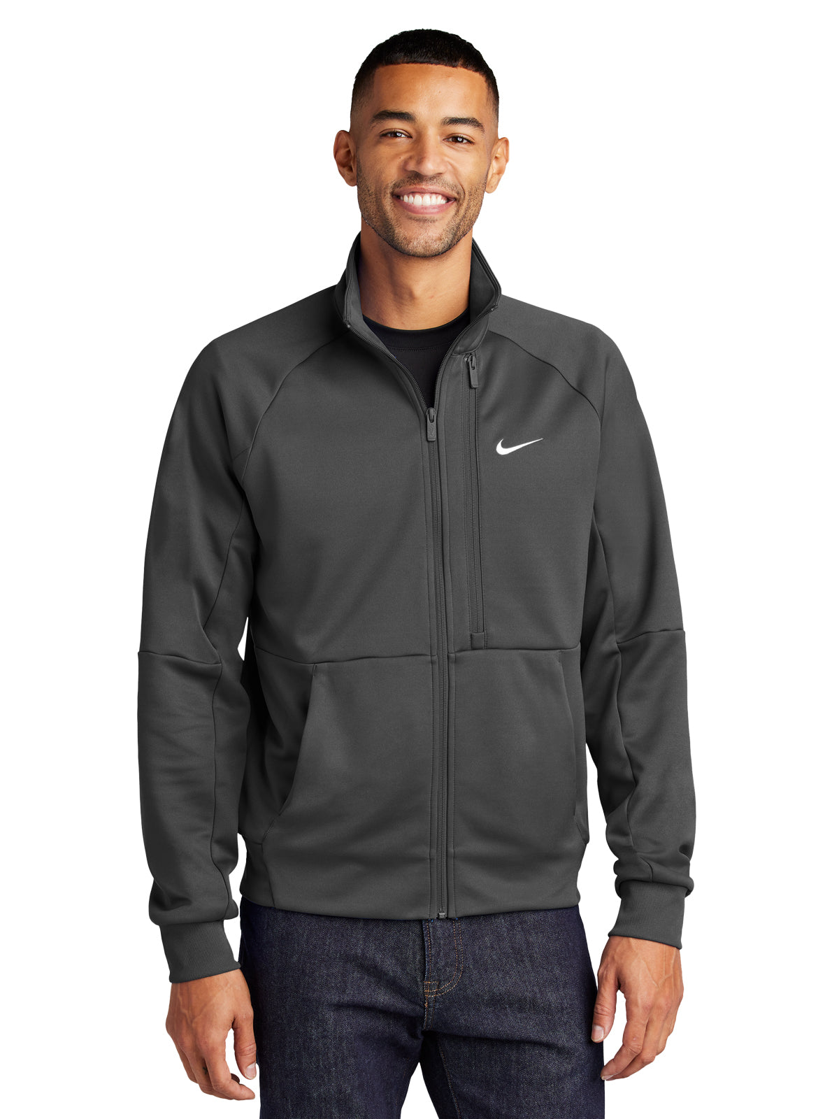Men's Three-Pocket Full-Zip Chest Swoosh Jacket - NKFD9891 - Anthracite