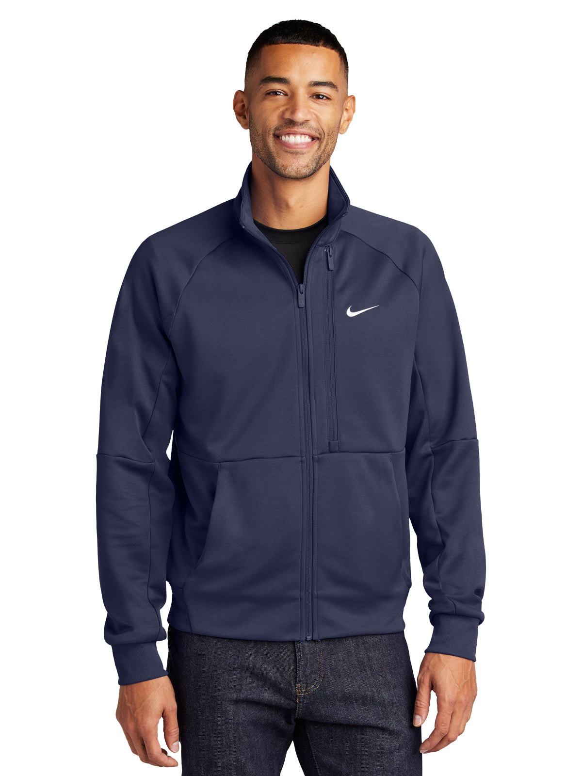 Men's Three-Pocket Full-Zip Chest Swoosh Jacket - NKFD9891 - Midnight Navy