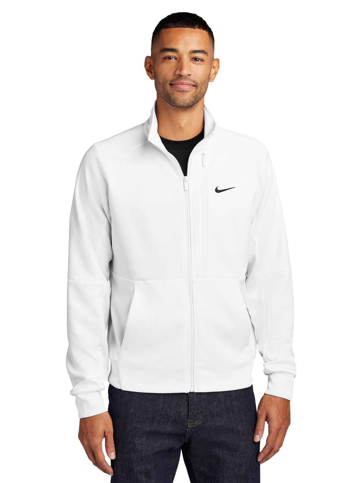 Men's Three-Pocket Full-Zip Chest Swoosh Jacket - NKFD9891 - White