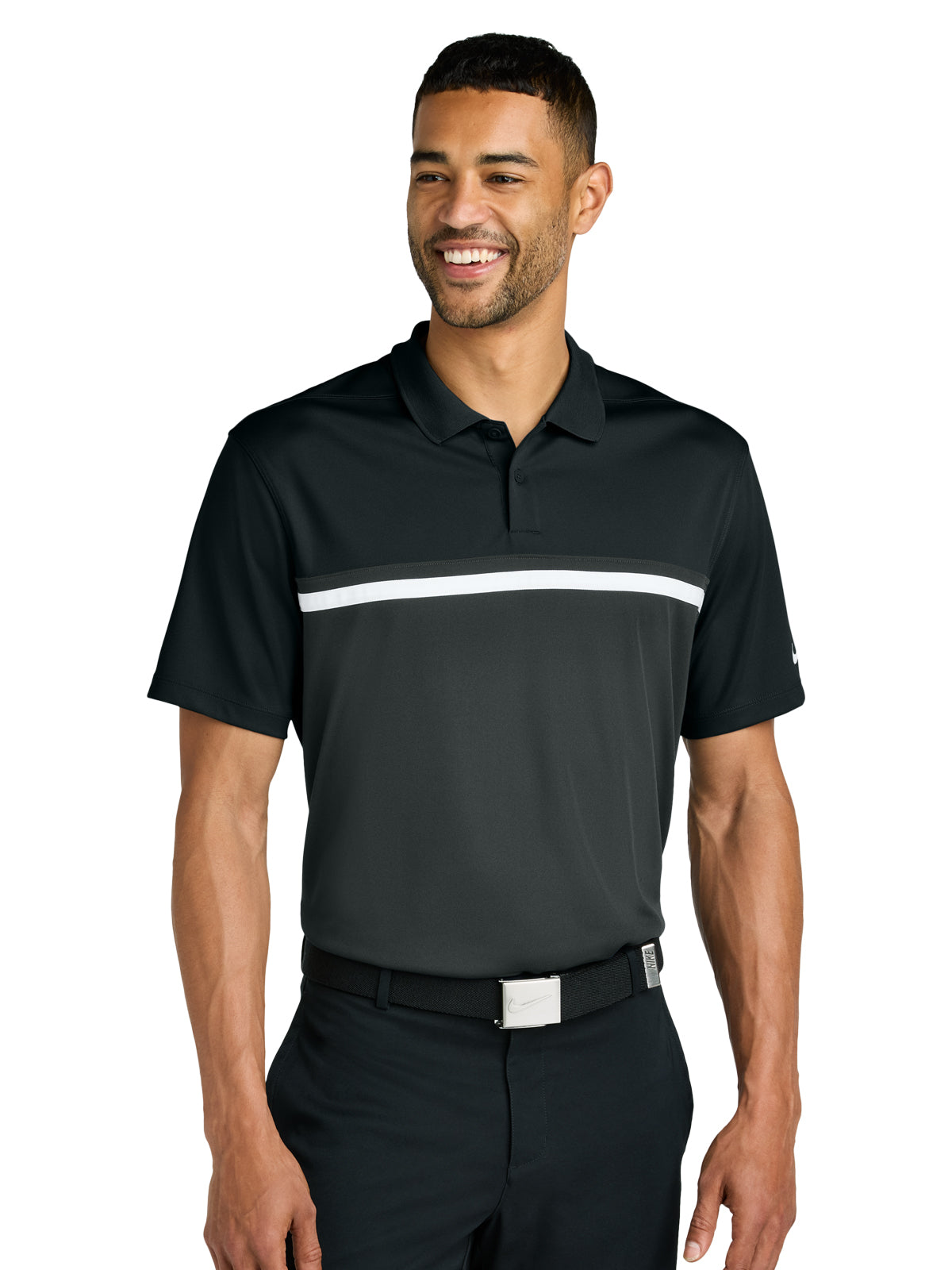 Men's Dri-FIT Victory Colorblock Polo - NKFQ3968 - Black/ Anthracite/ White