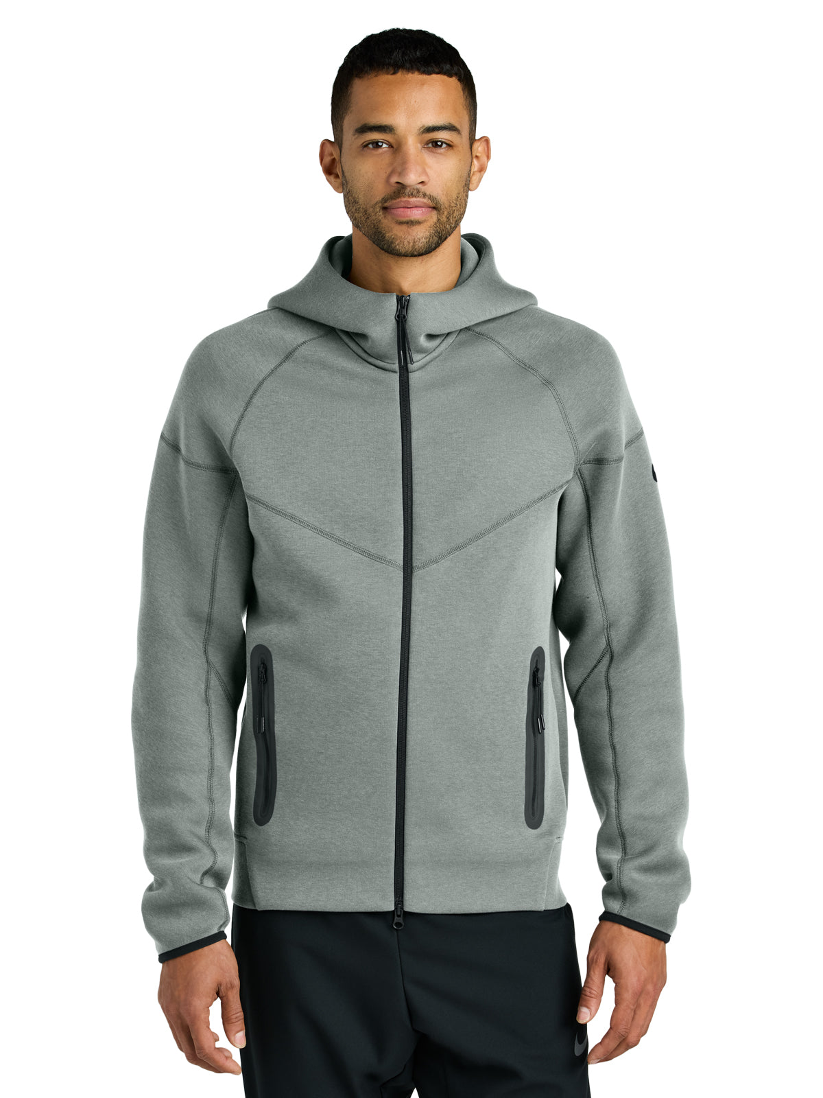 Men's 2-Pocket Tech Fleece Full-Zip Hoodie - NKFQ4762 - Dark Grey Heather
