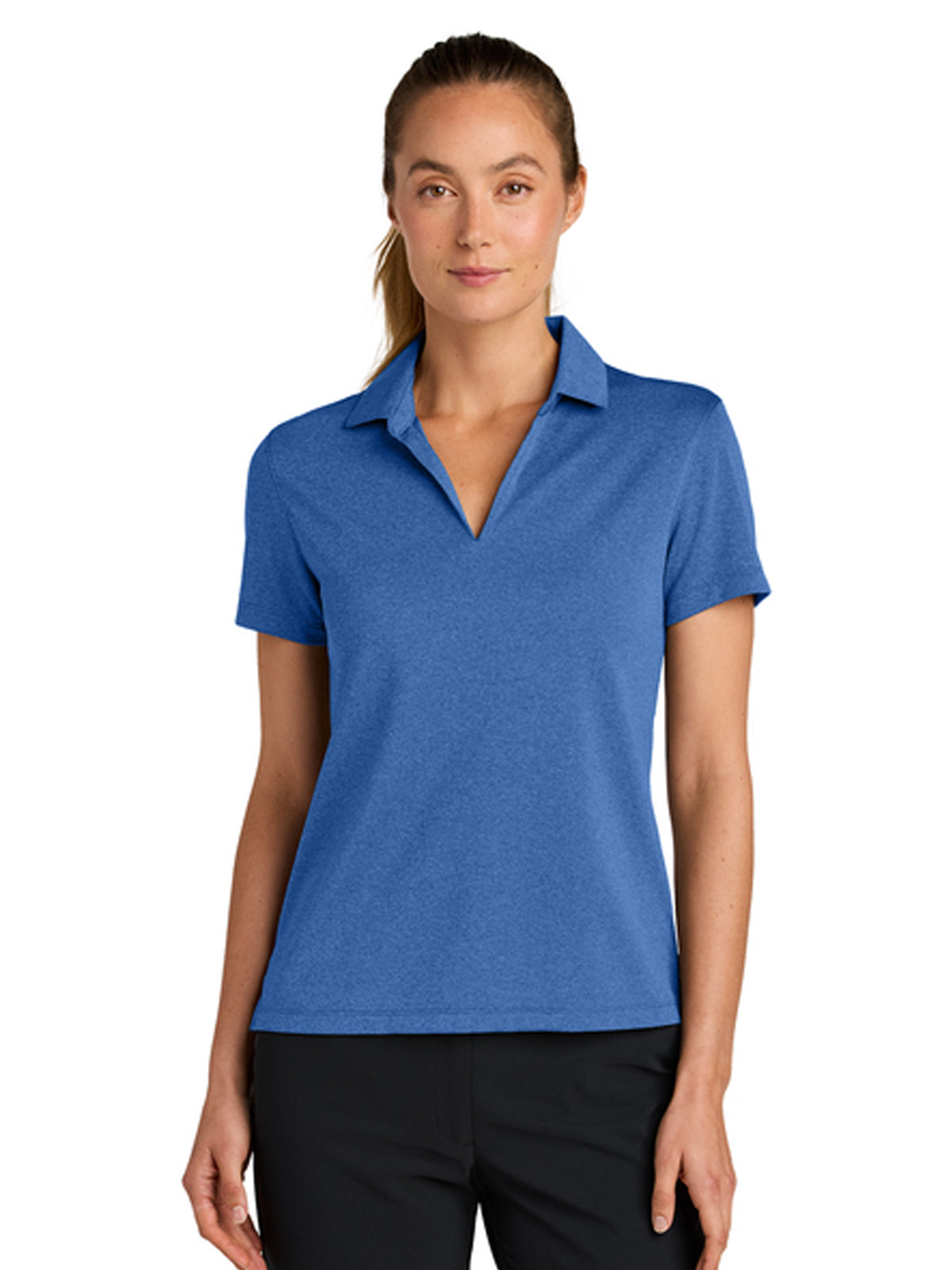 Women's Pocketless Smooth Heather Polo - NKFQ4793 - Game Royal Heather