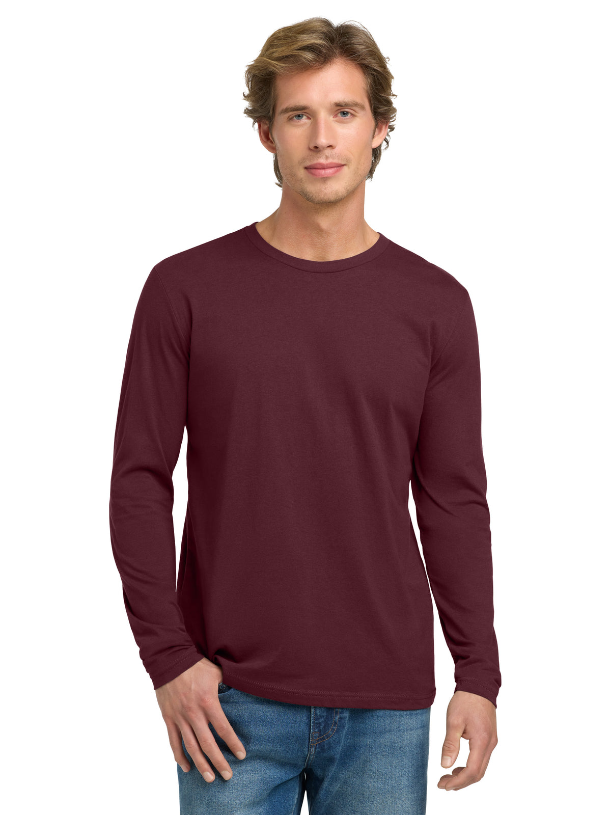 Unisex Pocketless Long Sleeve Tee - NL3601 - Maroon