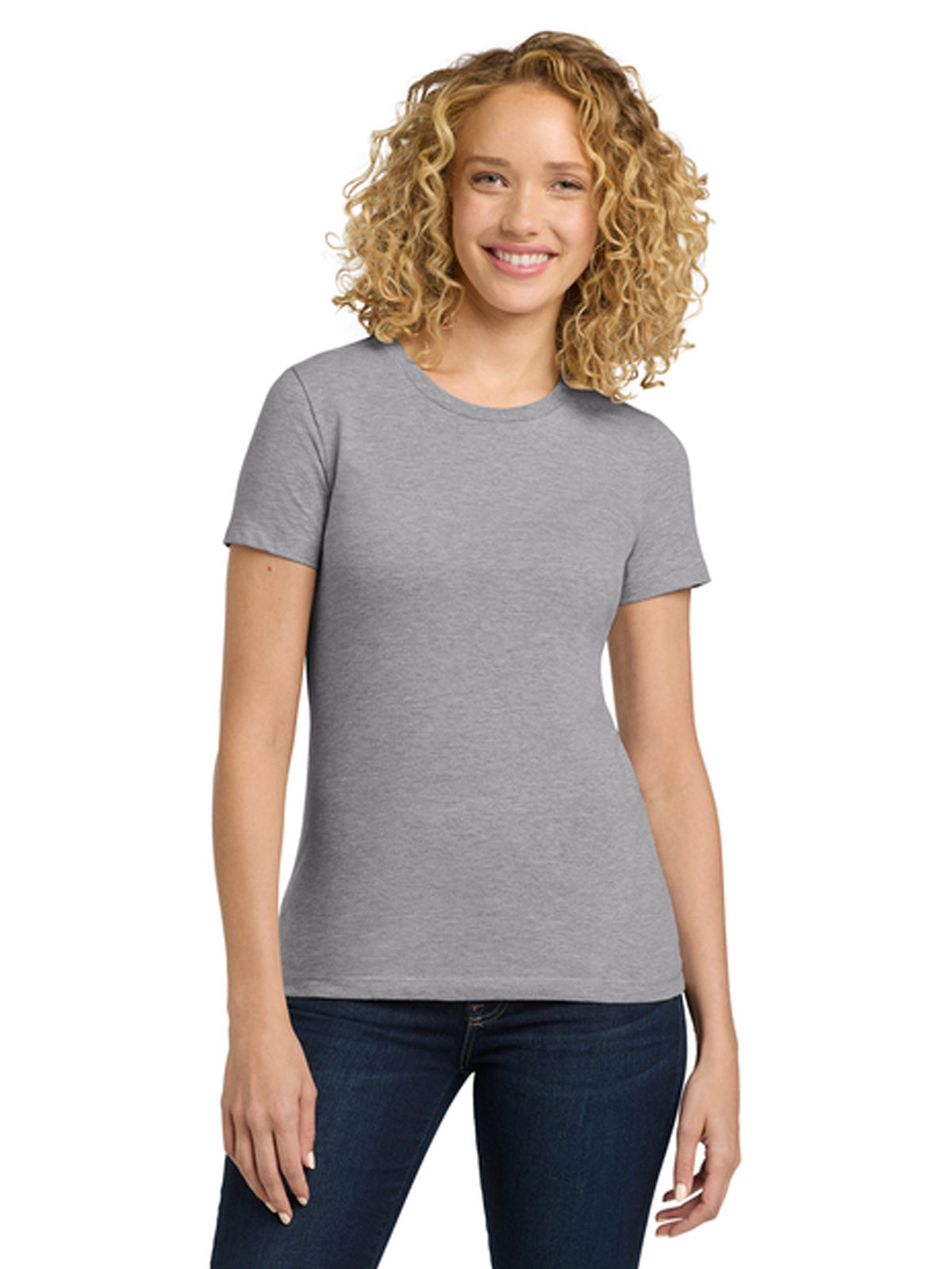 Women's Pocketless Cotton Tee - NL3900 - Heather Gray