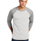 Unisex 3/4 Sleeve Raglan Tee - NL6051 - Premium Heather/Heather White