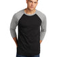 Unisex 3/4 Sleeve Raglan Tee - NL6051 - Premium Heather/Vintage Black