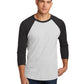 Unisex 3/4 Sleeve Raglan Tee - NL6051 - Vintage Black/Heather White