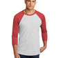 Unisex 3/4 Sleeve Raglan Tee - NL6051 - Vintage Red/Heather White