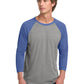 Unisex 3/4 Sleeve Raglan Tee - NL6051 - Vintage Royal/Premium Heather