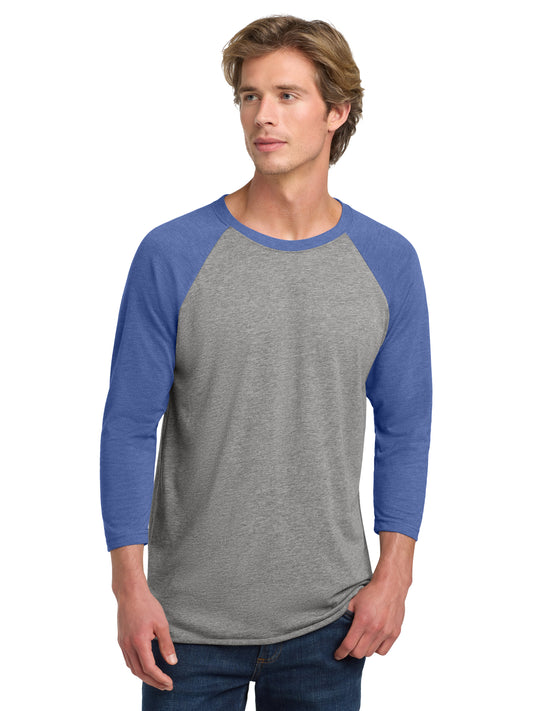 Unisex 3/4 Sleeve Raglan Tee - NL6051 - Vintage Royal/Premium Heather