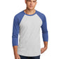 Unisex 3/4 Sleeve Raglan Tee - NL6051 - Vintage Royal/Heather White