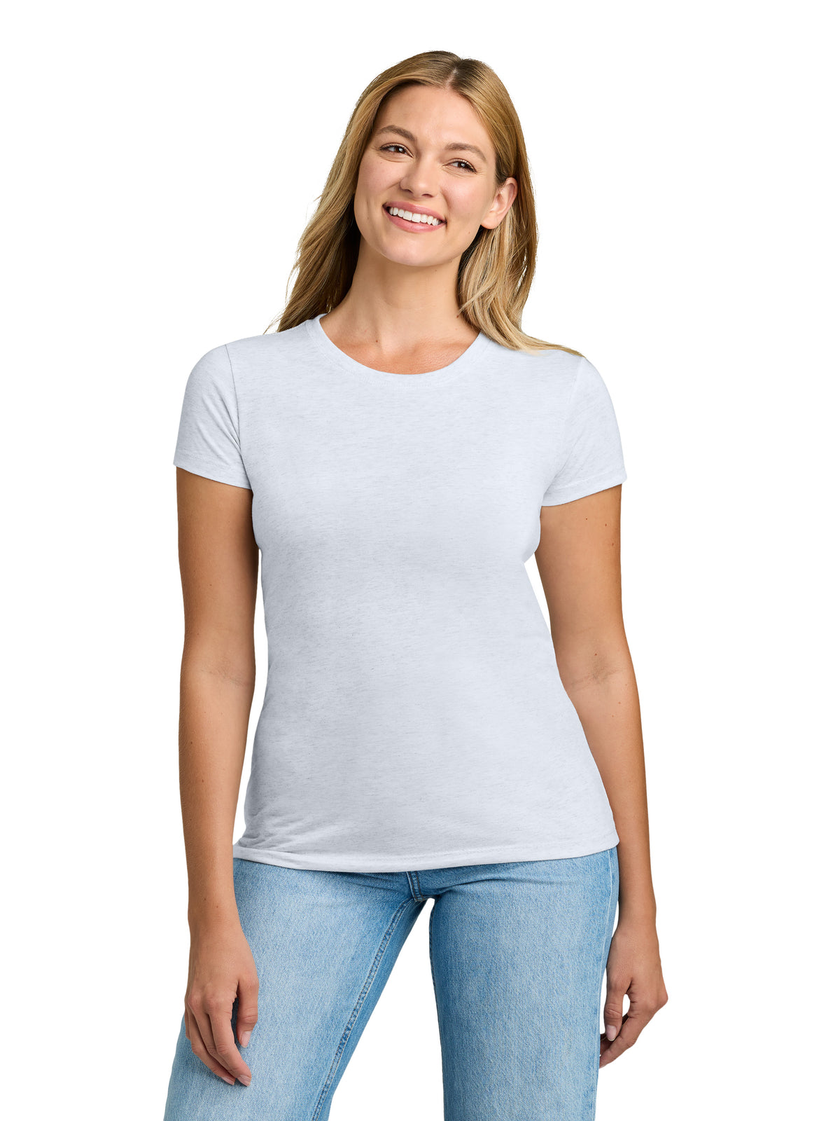 Women's Tri-Blend Tee - NL6710 - Heather White
