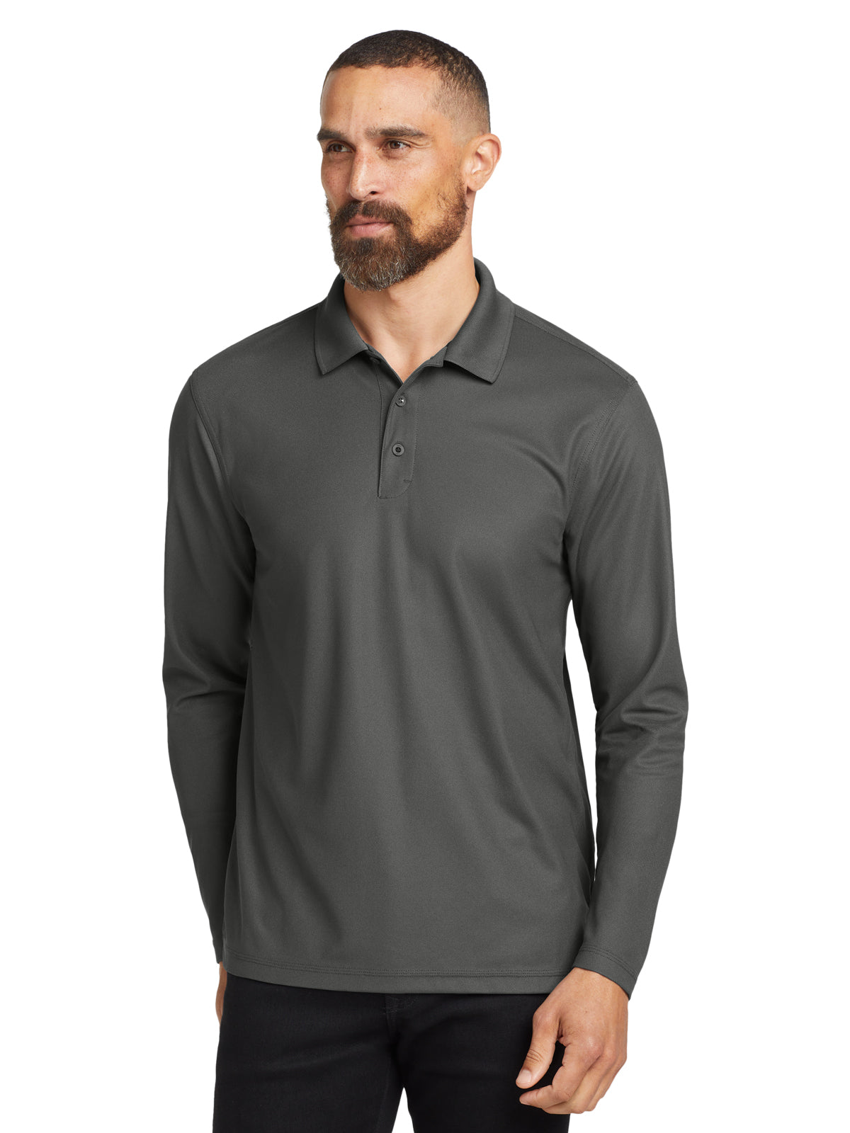 Men's Caliber2.0 Long Sleeve Polo - OG105 - Diesel Grey