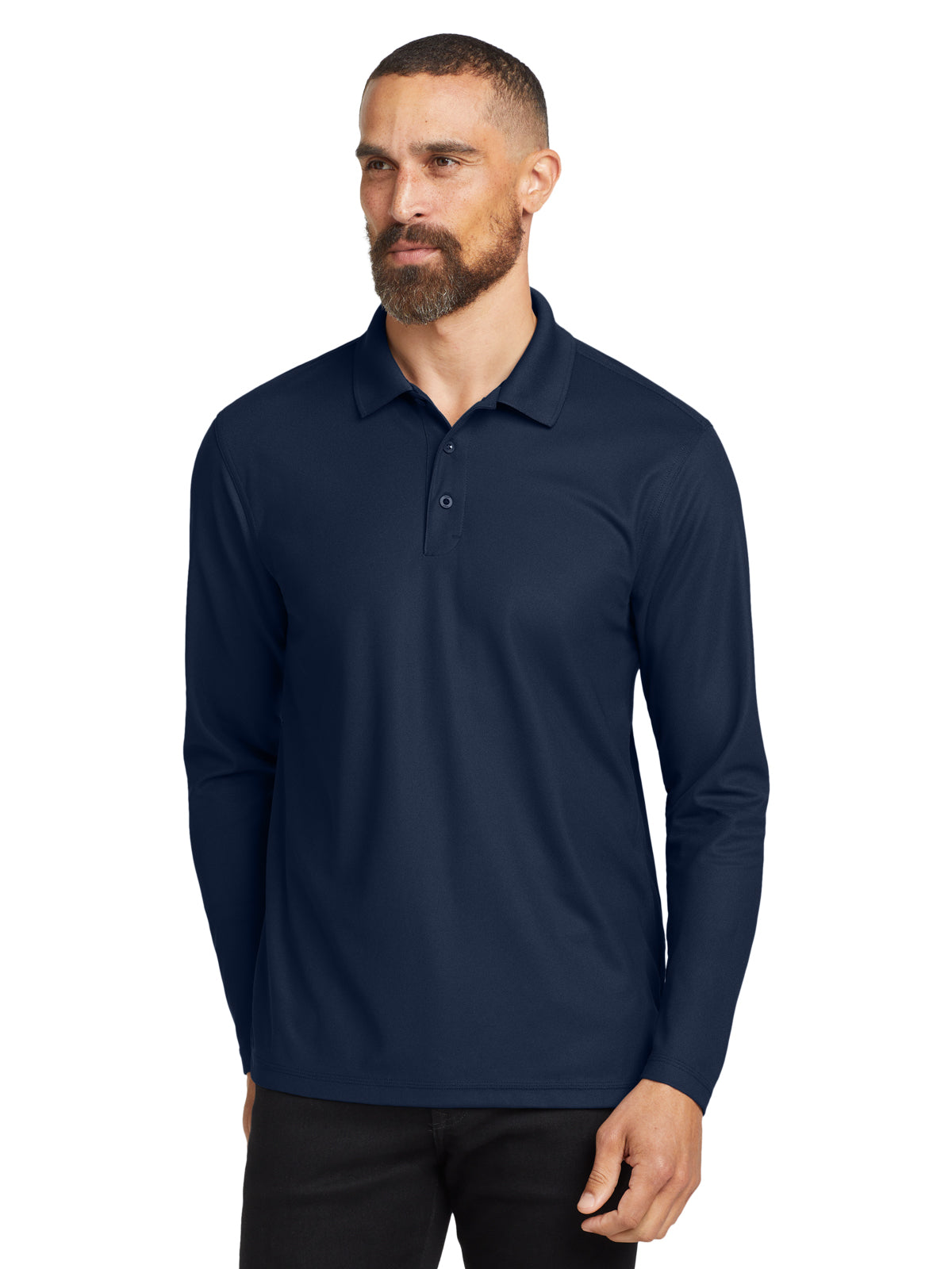 Men's Caliber2.0 Long Sleeve Polo - OG105 - Navy