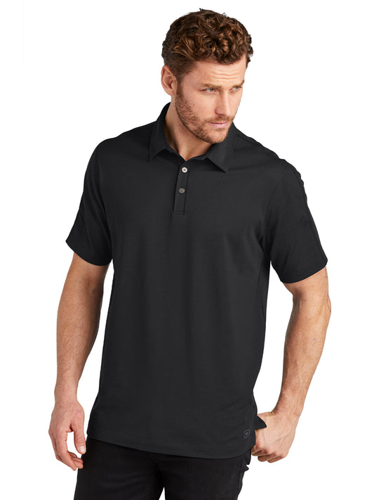 Men's Three-Button Collar Onyx Polo - OG126 - Blacktop