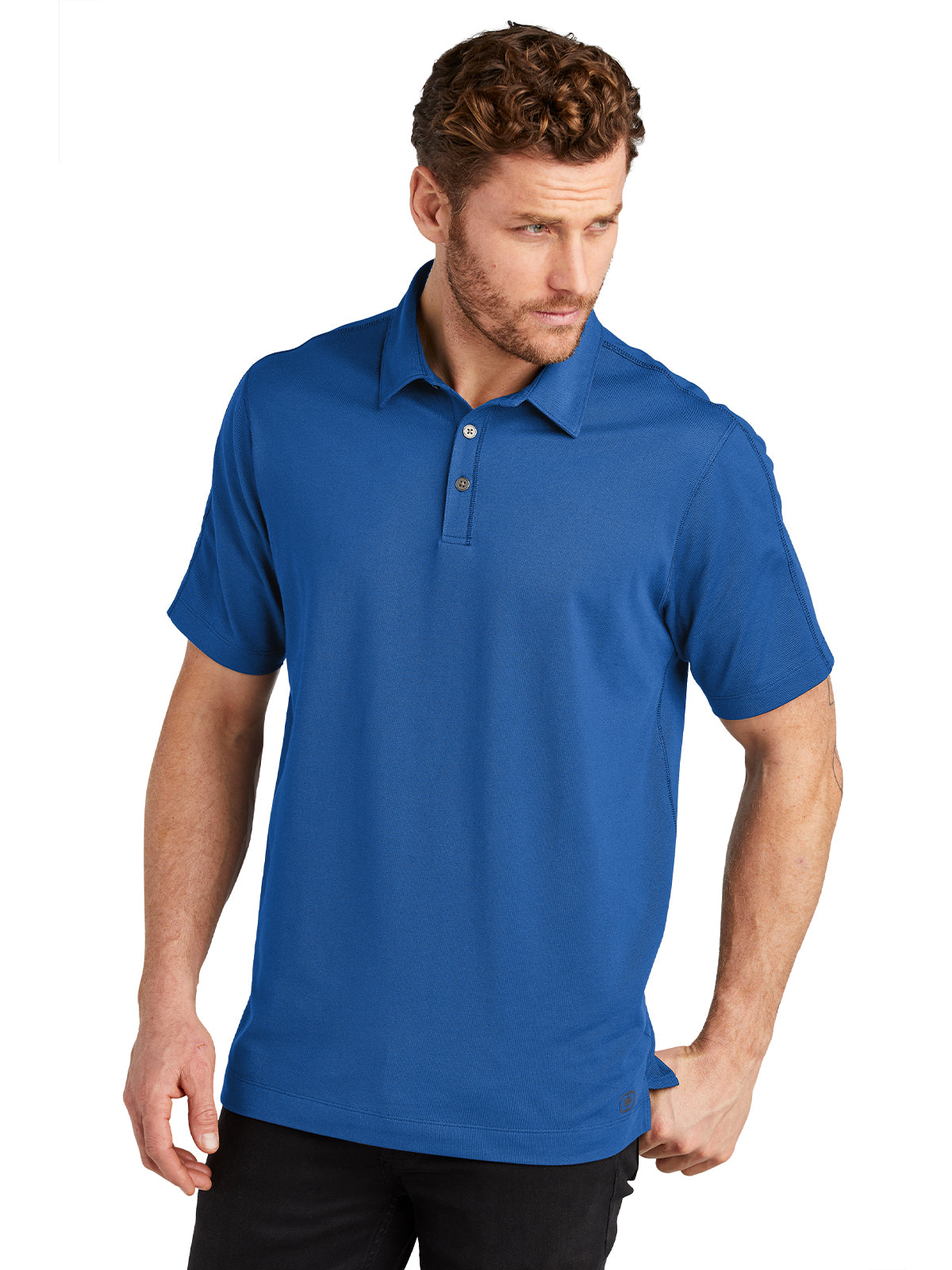 Men's Three-Button Collar Onyx Polo - OG126 - Electric Blue