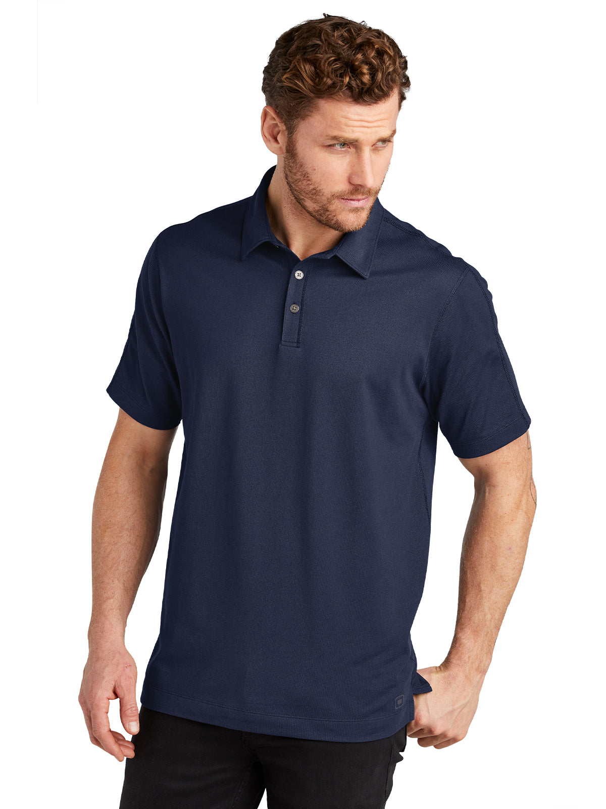 Men's Three-Button Collar Onyx Polo - OG126 - Navy