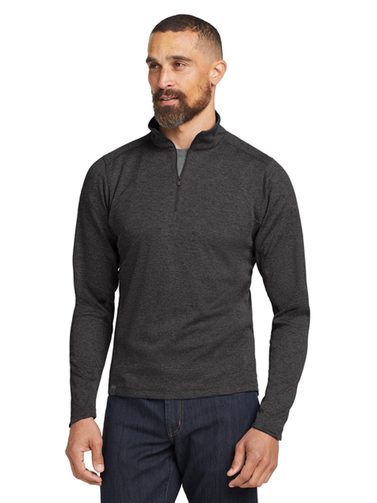 Men's Pocketless Pixel 1/4-Zip Sweatshirt - OG202 - Blacktop