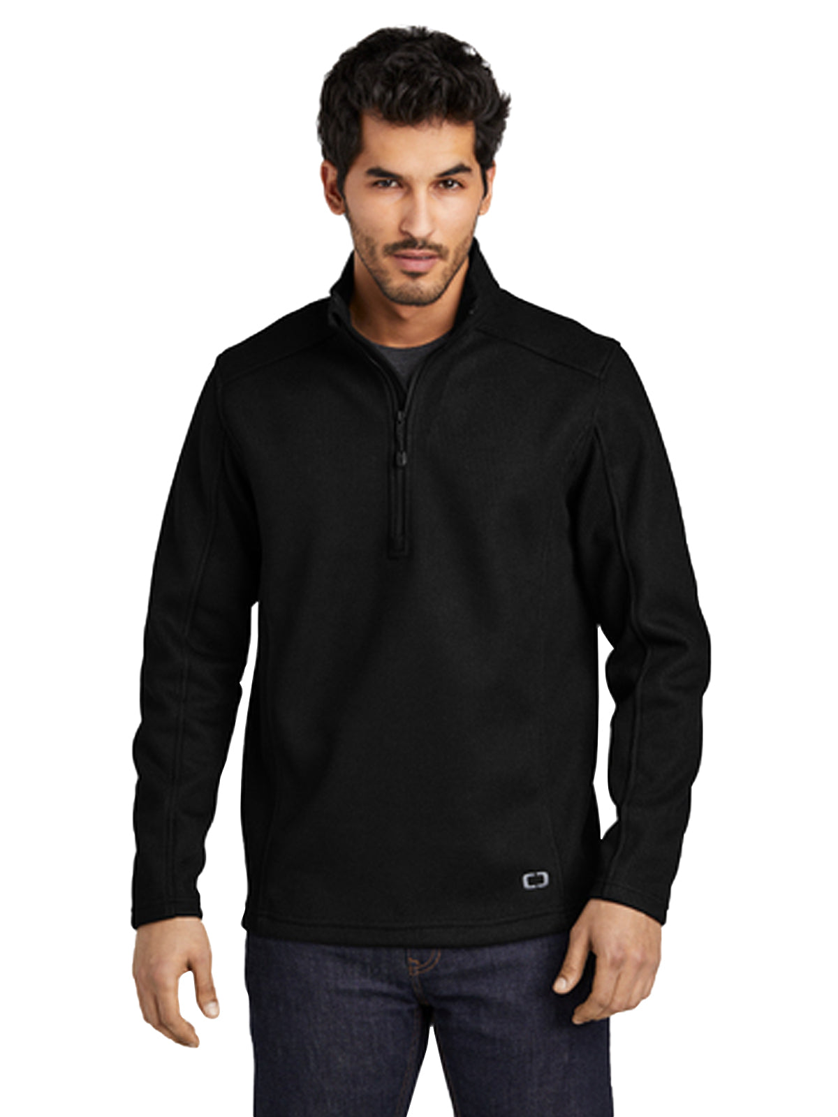 Men's Pocketless Half-Zip Fleece - OG729 - Blacktop