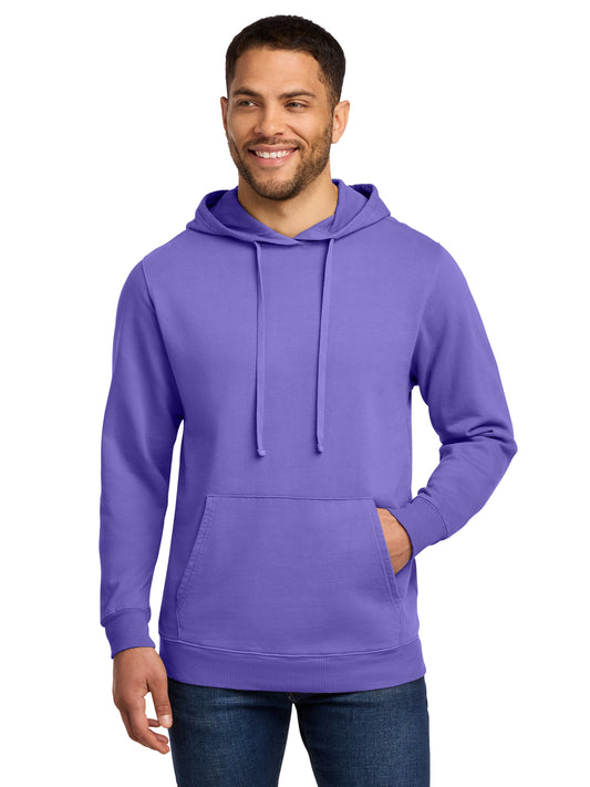 Men's Beach Wash Garment-Dyed Pullover Hooded Sweatshirt - PC098H - Amethyst