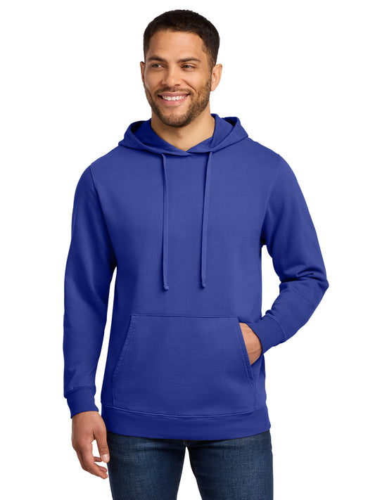 Men's Beach Wash Garment-Dyed Pullover Hooded Sweatshirt - PC098H - Blue Iris