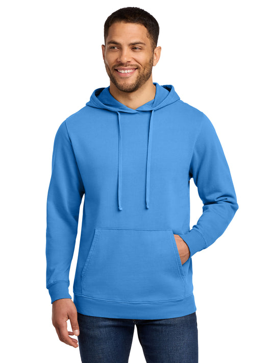 Men's Beach Wash Garment-Dyed Pullover Hooded Sweatshirt - PC098H - Blue Moon