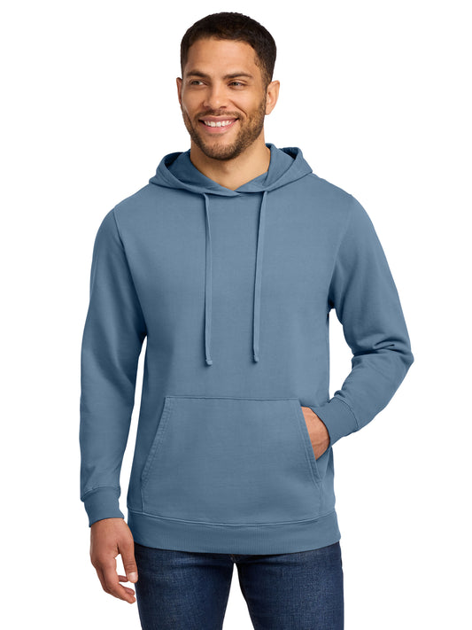 Men's Beach Wash Garment-Dyed Pullover Hooded Sweatshirt - PC098H - Denim Blue
