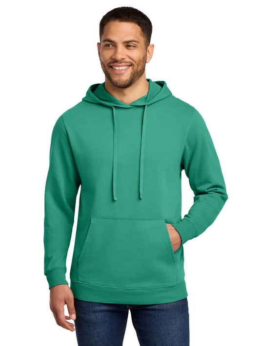 Men's Beach Wash Garment-Dyed Pullover Hooded Sweatshirt - PC098H - Peacock